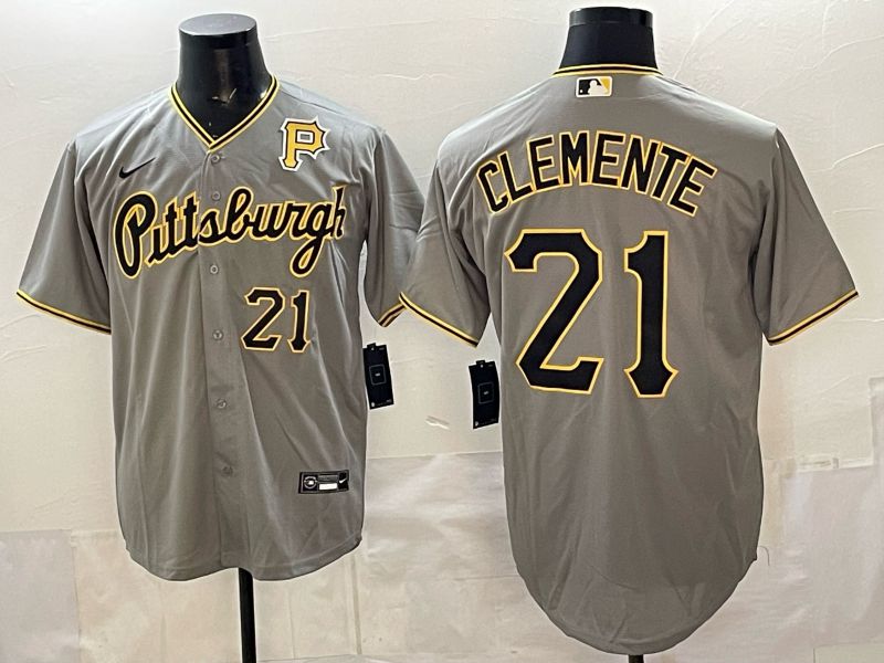 Men Pittsburgh Pirates #21 Clemente Grey Game 2026 Nike MLB Jersey style 001->baltimore orioles->MLB Jersey